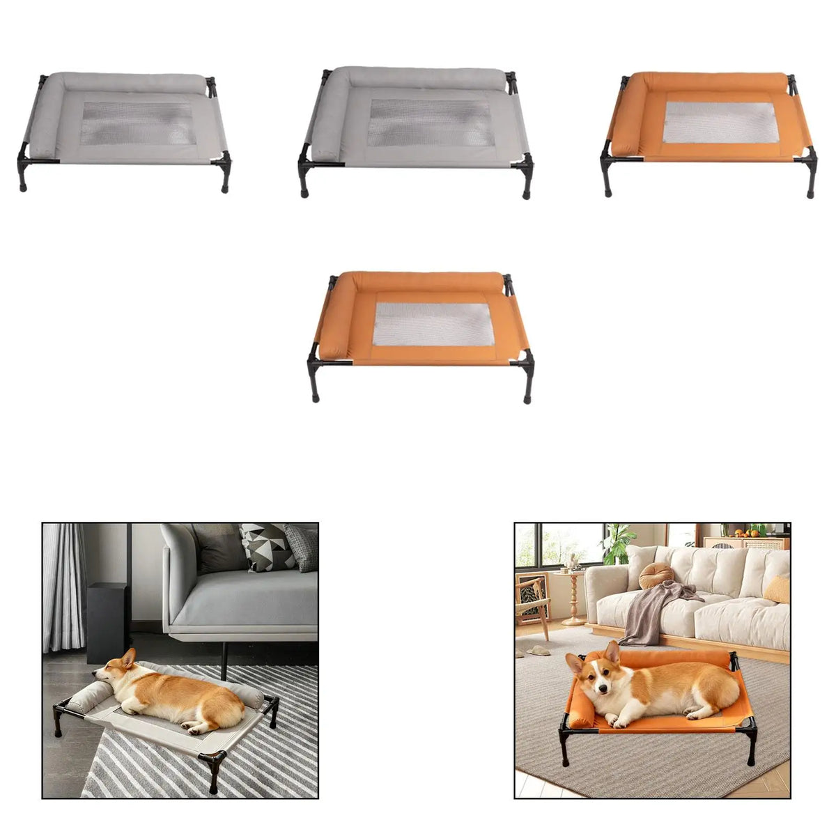 Elevated Metal Frame Pet Cot - Heavy-Duty Indoor/Outdoor Bed