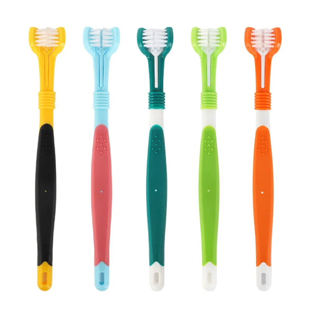 3-Sided Pet Toothbrush for Dental Care