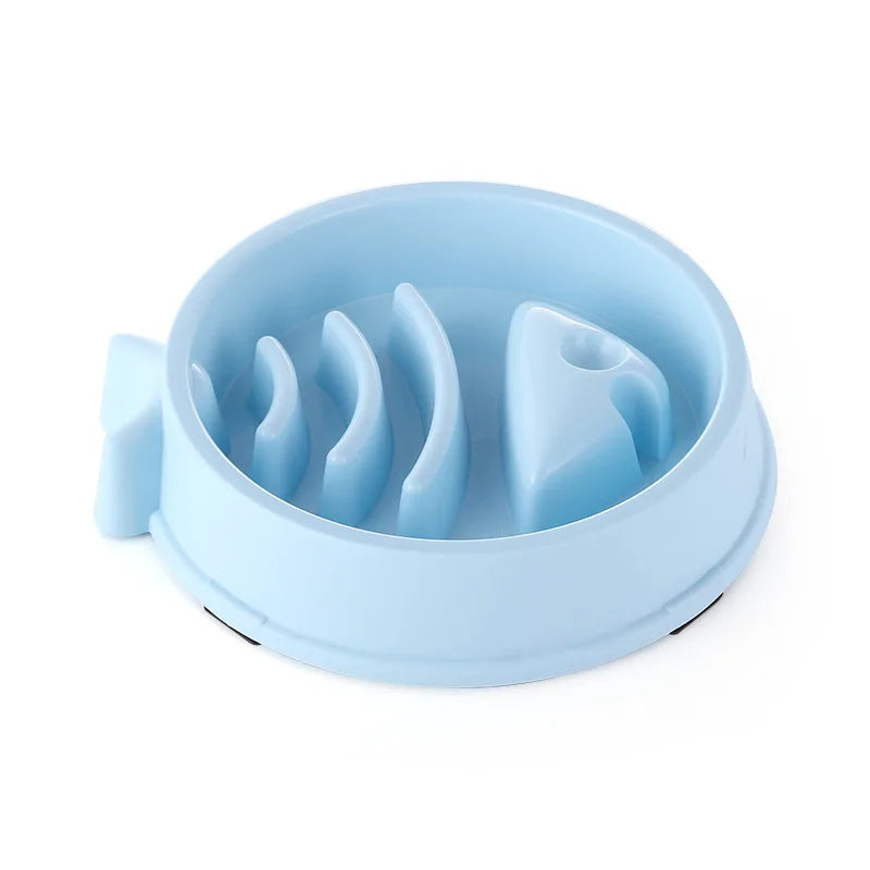 Round Non-Slip Slow Feed Bowl for Cats & Dogs - Anti-Choking Design