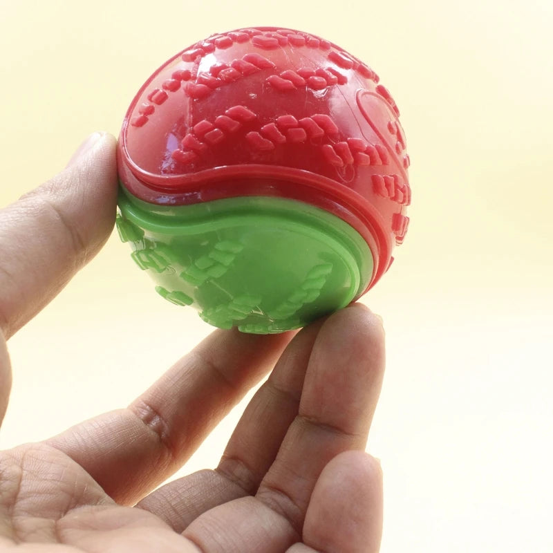 Soft TPR Squeaky Ball Toy - Teeth Cleaning & Bite Resistant Chew Toy for Dogs