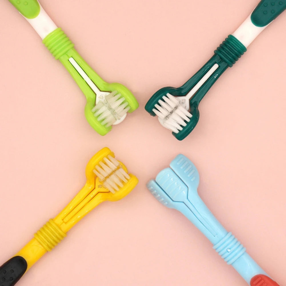 3-Sided Pet Toothbrush for Dental Care
