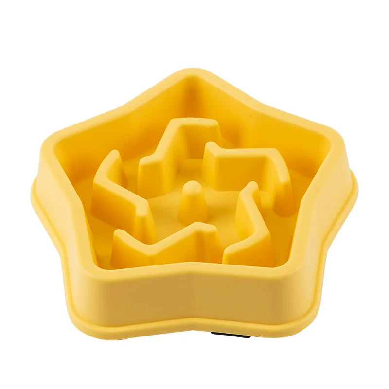 Round Non-Slip Slow Feed Bowl for Cats & Dogs - Anti-Choking Design