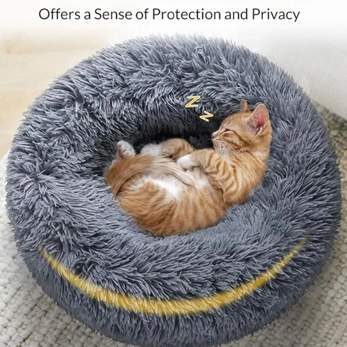 Round Plush Dog & Cat Bed House - Warm Winter Cave, 6 Sizes